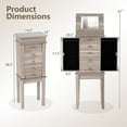 thumbnail image 3 of Gymax Standing Jewelry Cabinet Storage Organizer Wood Legs Mirror&5 Drawers Christmas Gift, 3 of 9