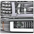 thumbnail image 3 of PIT66 LED Headlights, fit for 99-02 Chevy Silverado 1500 2500 Clear Lens Chrome Housing Amber Reflector, 3 of 9