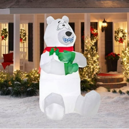 5 feet light up airblown inflatable bear giant shivering polar bear - Polar Bear Inflatable Christmas Decorations 5 feet light up airblown inflatable bear giant shivering polar bear - Polar Bear Inflatable Christmas Decorations