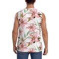 thumbnail image 4 of Uemuo Lilies Flowers Pattern Men's Sleeveless T-Shirt,Muscle Athletic Tank Top, Moisture-wicking Quick-dry Breathable Classic Tee Top for Gym Run Outdoor Sports-Large, 4 of 8