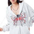 thumbnail image 1 of Mialoley Manteau à Capuche Décontracté pour Femmes Halloween Manches Longues Imprimé Web Spider avec Poches, 1 of 10
