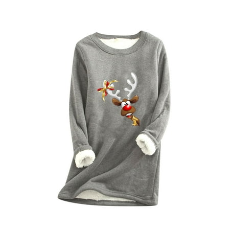 

Women s Graphic Tshirt Fashion Thick Fleece Sweatshirt Velvet Warm Crewneck Underwear Tops Corset Tops Ladies Fall Winter Going Out Tunic Tees Blouses Adult Tops for Women Pleasure
