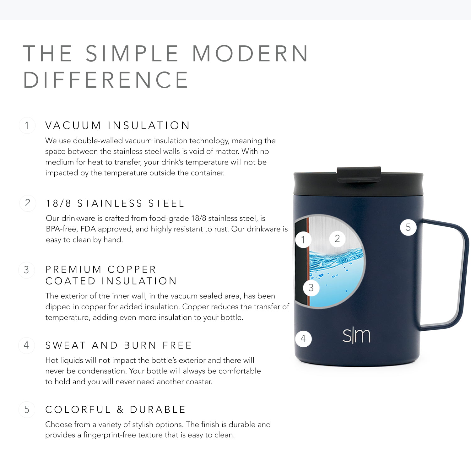 Simple Modern Travel Coffee Mug with Lid and Handle | Reusable Insulated  Stainless Steel Coffee Tumb…See more Simple Modern Travel Coffee Mug with  Lid