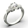 thumbnail image 3 of Unique Boho & Hippie 1.50 Carat Round Cut Diamond Moissanite Engagement Ring, Wedding Ring In 925 Sterling Silver With 18K White Gold Plating, Leaf Ring, Gift For Her, Promise Ring, Anniversary Gift, 3 of 3