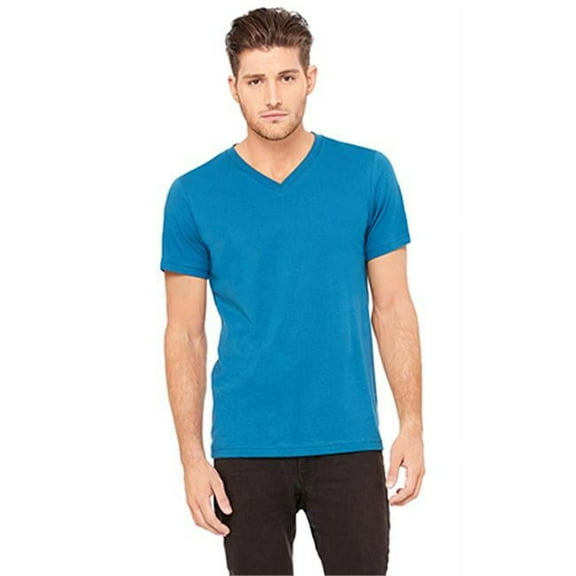 Bella 3005 Unisex Jersey Short Sleeve V-Neck Tee - Deep Teal - Extra Small