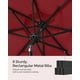 thumbnail image 3 of Sombrilla para Patio, Sombrilla de Mesa de Exterior de 2,75m, con 8 costillas, UPF 50+, Inclinación Doble de 30°, Base no Incluida, para Patio, Jardín, Piscina, Rojo, 3 of 5