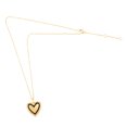 thumbnail image 4 of Gold Plated Sterling Silver CZ Black Enamel Heart Pendant Necklace for Women, 4 of 5