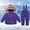 Purple, variant on Lilgiuy Girls Boys Snowsuit Winter Solid Color Double Zippered Placket Warm Hooded Puffer Coat and Elastic Ski Bib Pants Gifts for Your Kids Black (1-6Y)