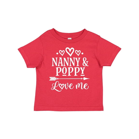 Inktastic Nanny and Poppy Love Me Granddaughter Boys or Girls Toddler T-Shirt