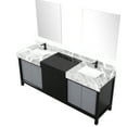 thumbnail image 4 of Bath Vanity 80 In. X 22 In., Black And Grey, Grey Marble Countertop, Metal Faucet, 30 Mirrors, W D In Top, Scratch- Countertop, 4 of 6