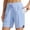 Sky Blue, variant on HAJWOH Women's 7" Athletic Long Running Shorts Workout Gym Quick Dry Hiking Shorts High Waisted Zipper Pocket