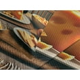 thumbnail image 4 of Ambesonne Cat Quilted Bedspread Set 3 Pcs, Kitty Having Feast with Cheese, King Size, Marigold and Charcoal Grey, 4 of 5