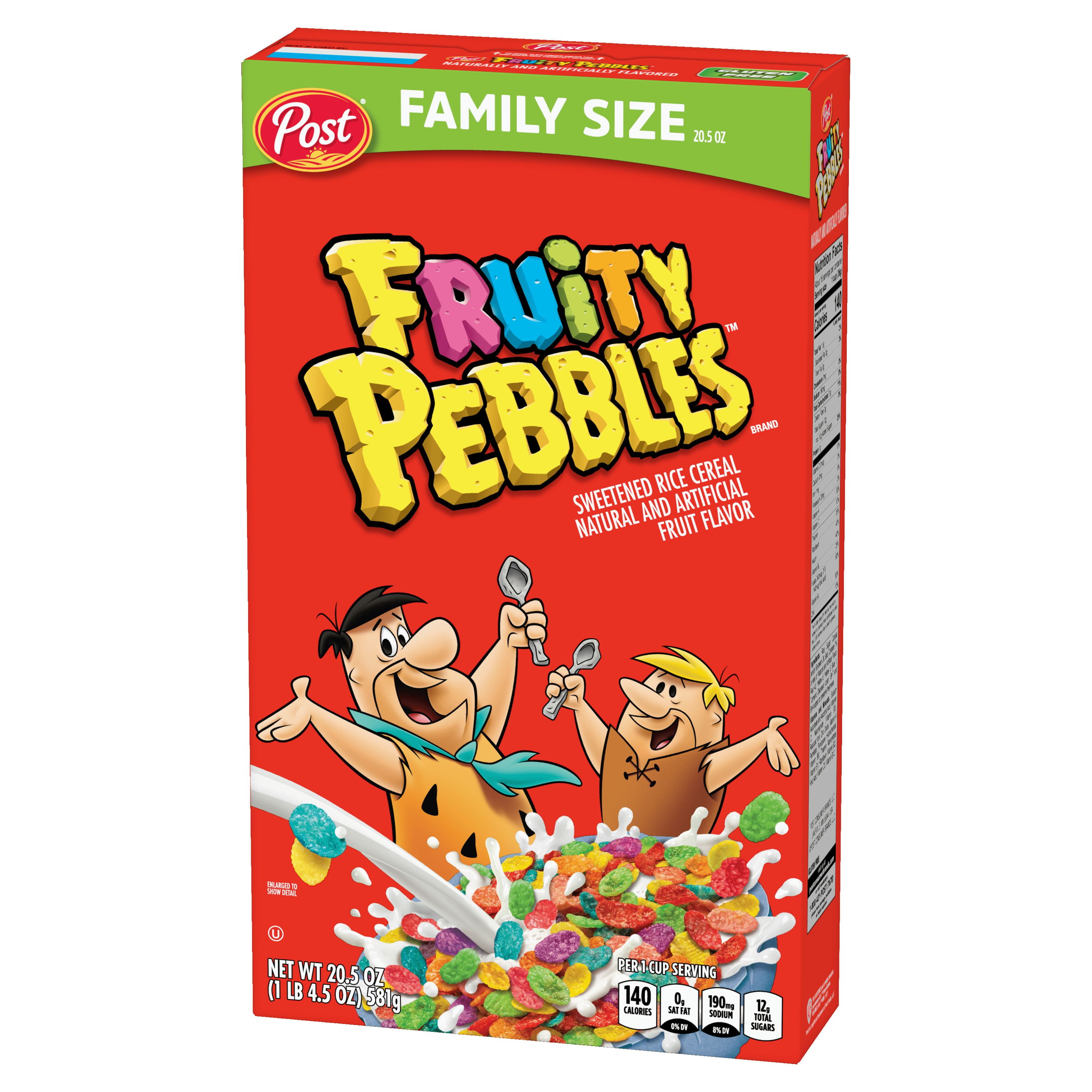 Post Fruity PEBBLES Cereal, Gluten Free, Sweetened Rice, 10 