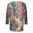 thumbnail image 5 of LiMoi Women's 3/4 Sleeve Xmas Print Shirt Round Neck Holiday Top Tees Tshirts Blouse T-Shirt My Items, 5 of 5