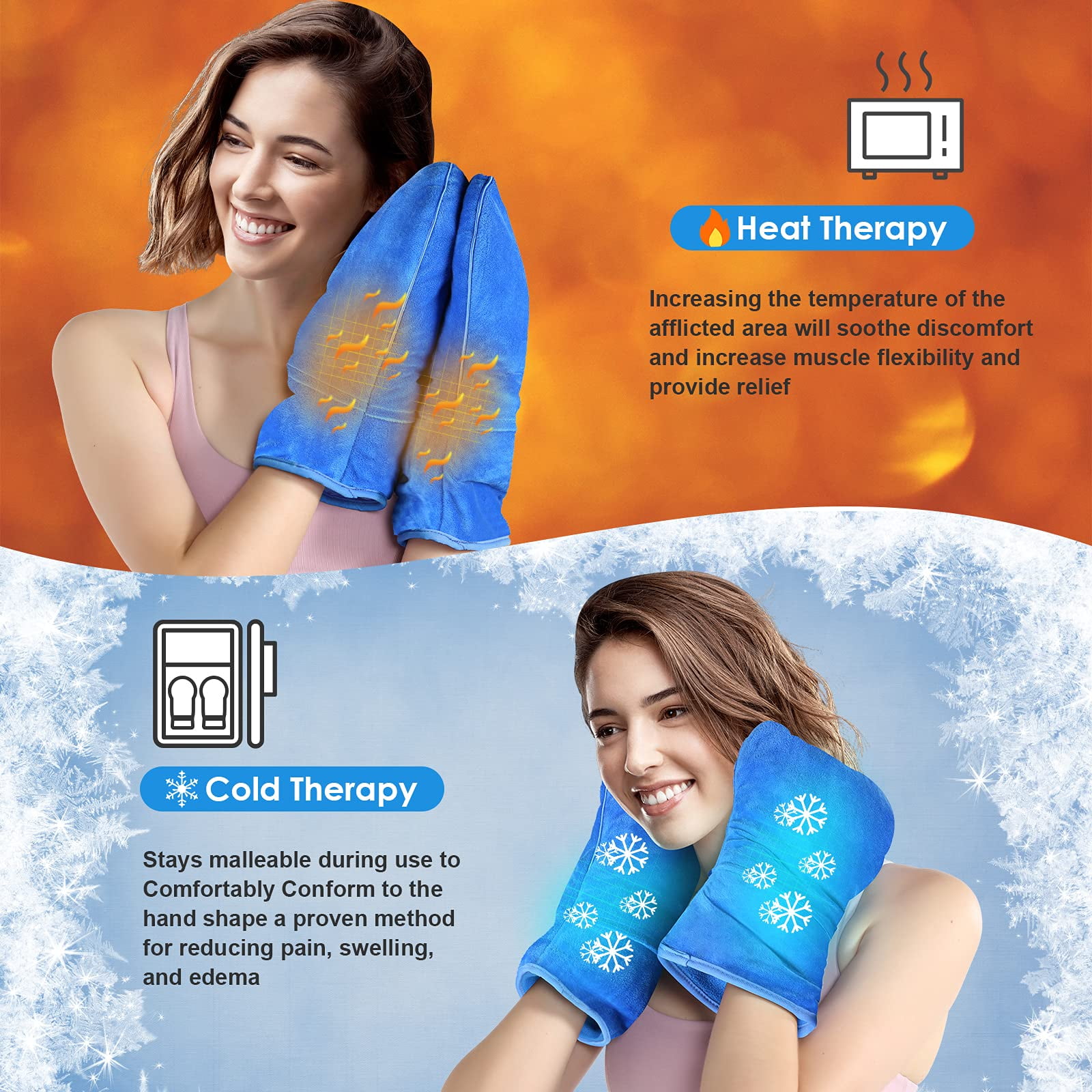 SuzziPad Heated Gloves for Arthritis Hands, Microwavable Arthritis Gloves  for Women for Pain, Stiff Joints, Carpal Tunnel, Trigger Finger, Washable