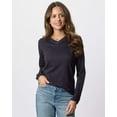 thumbnail image 5 of Real Essentials 4 Pack: Women's V-Neck Cotton Long-Sleeve T-Shirt (Available in Plus Size), 5 of 6