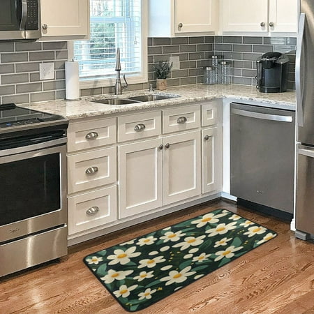 

Long Floor Mat 39x20Inch Kitchen Mat Bathroom Mat Living Room Mat Bedroom Mat Absorbent Delicate Fabric No Ball Do Not Fade Pretty Flowers2