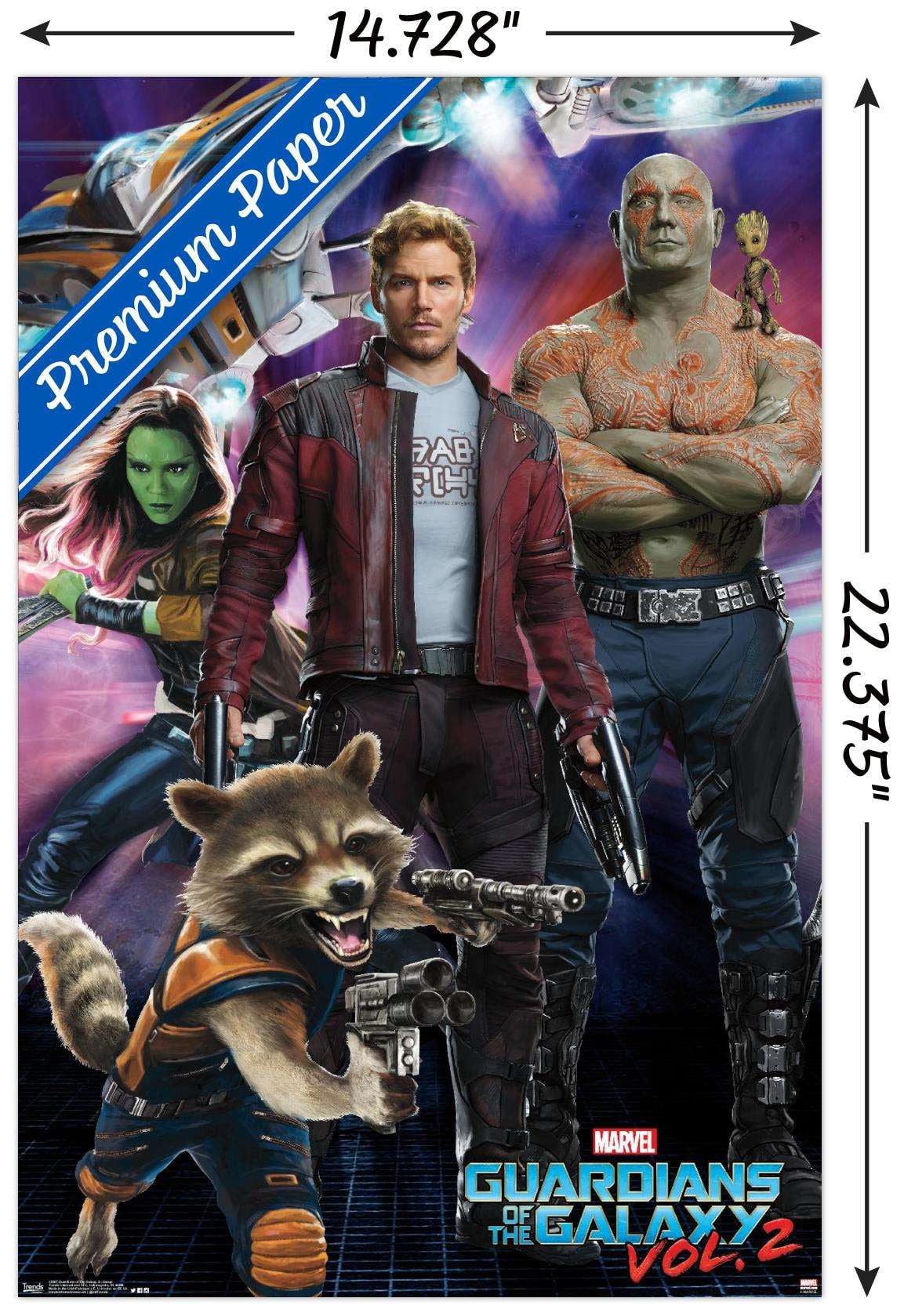 Marvel Cinematic Universe - Guardians of the Galaxy 2 - Group Wall Poster, 14.725" x 22.375"