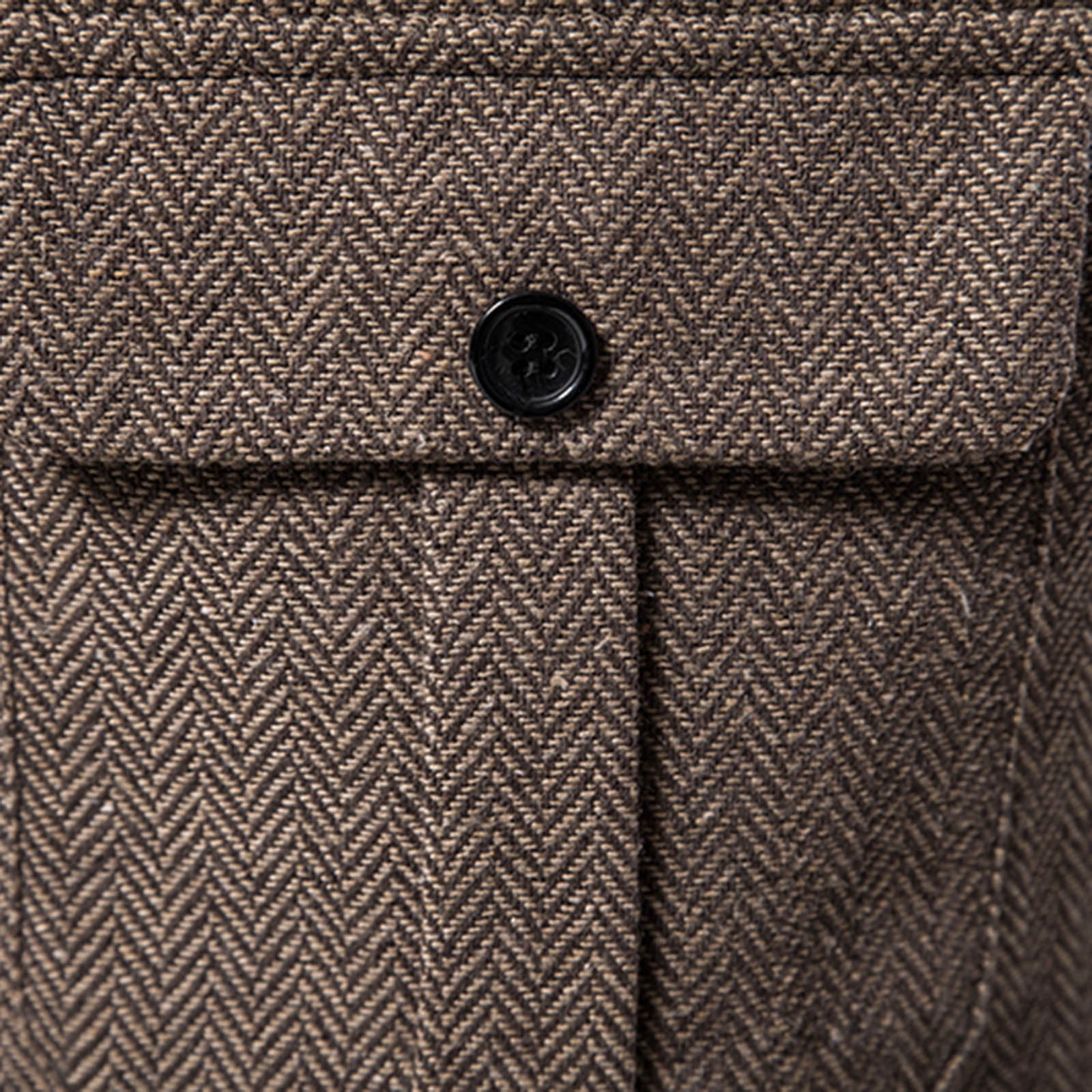 DPTALR Men's Herringbone Tweed Suit Vest Vintage Lapel Vest Men's Coat