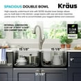 thumbnail image 5 of KRAUS Dex 33” Undermount 16 Gauge Stainless Steel Double Bowl Kitchen Sink, 5 of 8
