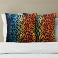 thumbnail image 3 of Colorful Leopard Print Pillow Cover - Leopard Throw Pillow Covers Set of 2 Animal Skin Texture Throw Pillow Covers 16x16 Inches for Home Couch Sofa Outdoor, 3 of 6