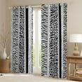 thumbnail image 2 of Manfei Animal Print Patchwork Black Out Curtains for Teens Boys Girls,Animal Leopard Zebra Curtains Pack of 2 (42x63 Each),Bling Glitter Bedroom Curtains,Luxury Bedroom Decor, 2 of 6