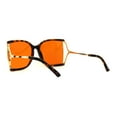 thumbnail image 4 of Womens Squared Butterfly 90s Chic Designer Sunglasses Tortoise Gold Orange, 4 of 4