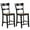 Black, variant on Costway Wooden Bar Stool Set of 2 Bar Chairs with LVL Rubber Wood Frame, Backrest, Footrest White