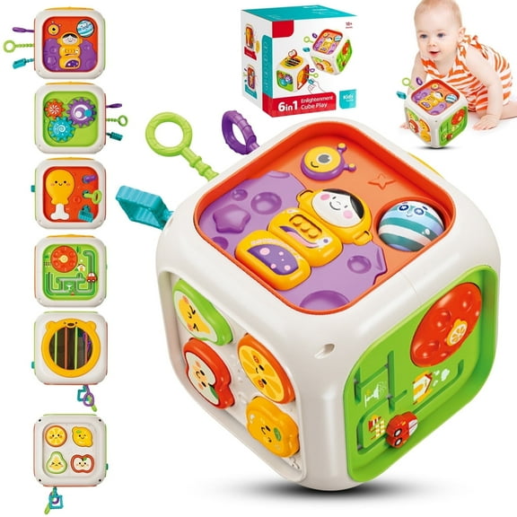 Baby Toys 12-24 Months, 12 in 1 Montessori Cube Toys for 1 Year Old, Shape Sorter Toy for Toddlers 1-3, Learning Educational Toys for 1 2 3 Year Old Boys Girls