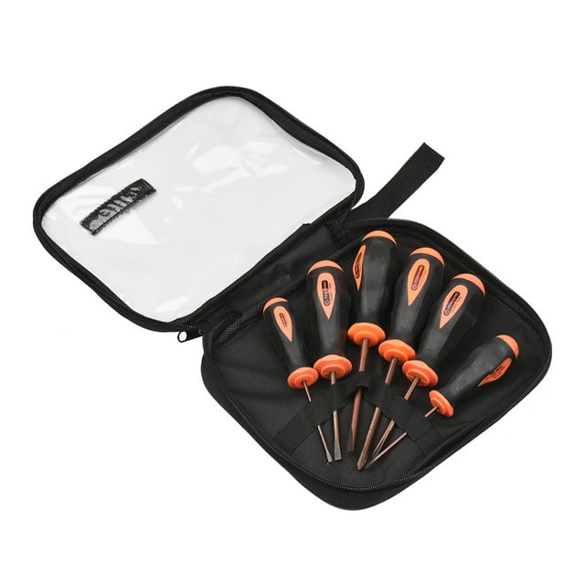 PENGGONG 6 PCS Screwdriver Set with Tool Bag Assorted Phillips & Flat Head Alloy Steel Cross Slotted Screw Drivers with Handle Home Tools