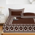 thumbnail image 6 of King Size Fitted Sheet Set - Bohemian Floral Tile 3 Piece Bedding Sets 16" Deep Pocket Fitted Sheet with 2 Pillowcases, Brown Boho Sounthwest Middle Century Brushed Microfiber Hotel Luxury Bed Sheets, 6 of 9
