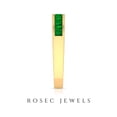 thumbnail image 2 of Rosec Jewels Natural Emerald Half Eternity Ring for Women - Princess Cut Emerald Ring - AAA Quality - Ready to Gift, 18K Yellow Gold, US 3.50, 2 of 8