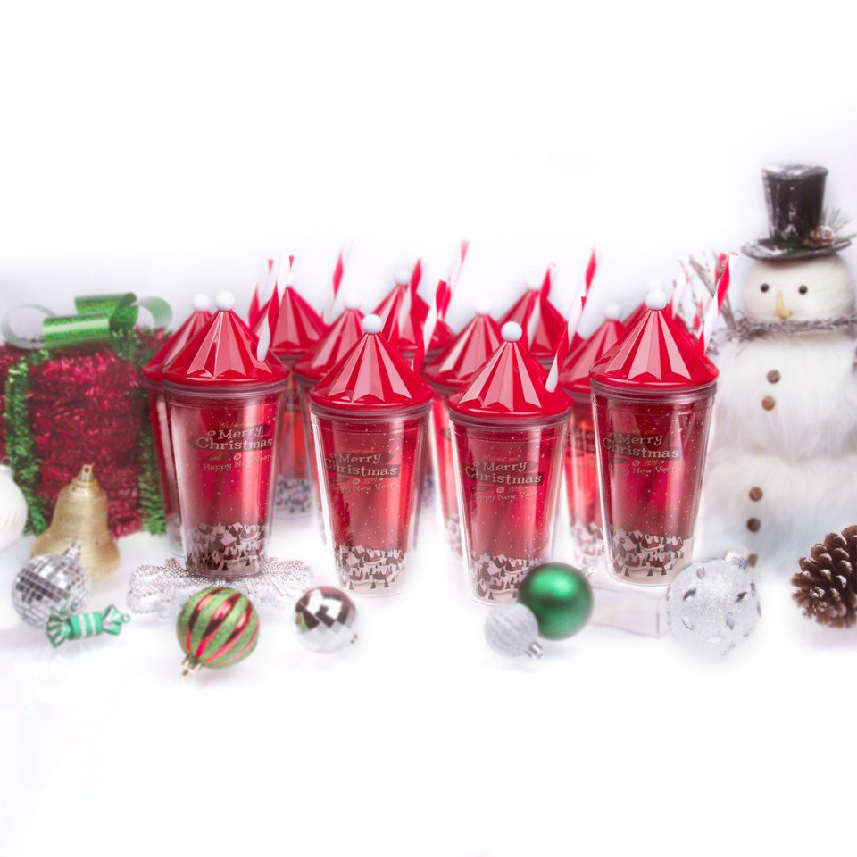 Cupture® Holiday Christmas Tumbler Cup with Lid & Reusable Straw 16