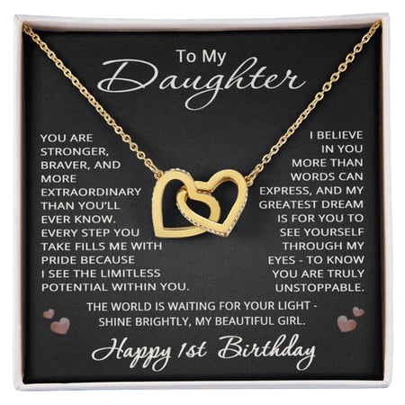 1st Birthday Gifts from Mom Dad for Daughter 1st Birthday Necklace Heart Pendant Jewelry 1 Year Old Birthday