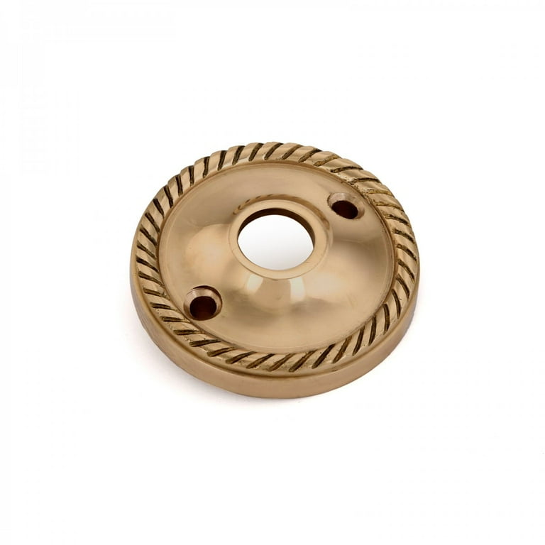 Victorian Brass Door Knob Rosettes, Roped Style, Pair 2.5