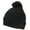 Black, variant on Quality Rib Knit Solid Color Cuffed Hat W/Pom Pom - Navy