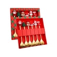 thumbnail image 1 of Wosthever Vajilla navideña colorida de acero inoxidable con decoraciones navideñas, cuchara y tenedor de acero inoxidable Almacenamiento y organización del hogar, 1 of 6