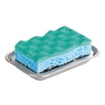 thumbnail image 4 of mDesign 2-Piece Bar Soap Dish Holder with Grate for Kitchen Sink, Brushed Chrome, 4 of 7