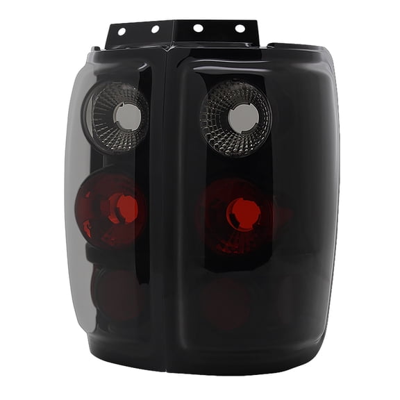 EURO TAIL LIGHTS GLOSSY BLACK HOUSING WITH SMOKE LENS Made for and Compatible with 97-02 FORD EXPEDITION