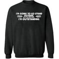 thumbnail image 2 of OXI Crewneck Sweatshirt - I'm Going To Go Stand Outside,Basic Casual Sweatshirts for Men's and Women Fleece Sweatshirt Long Sleeve- Dark Heather X-Large, 2 of 2