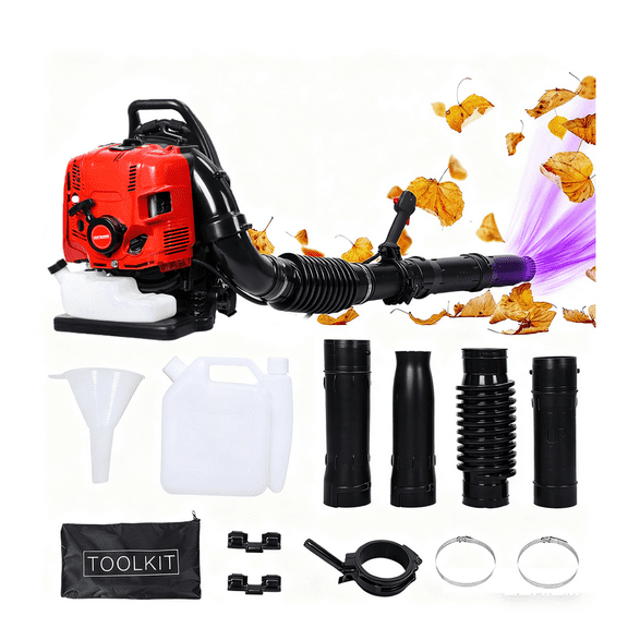75.6CC Backpack Leaf Blower – Gas Powered 5HP 4-Cycle 900CFM 210MPH High Airflow, Ergonomic Design, Low Vibration, and Cruise Control, Leaf Blower for Lawn Care
