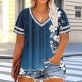thumbnail image 4 of Plus Size Shirts for Women Vintage Floral Print V-Neck Top Short Sleeve Loose Blouse Casual Summer Tops Trendy Outfits 2026, 4 of 6