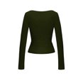 thumbnail image 7 of Perfectbot Women's Square Neck Fitted T-Shirt Long Sleeve Crop Ruched Waist Stretchable Basic Tee Shirt, 7 of 7