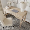 thumbnail image 2 of Martha Stewart Home Office Writing Desk with Tapered Legs in Light Natural with Antique Bronze Hardware, 2 of 12
