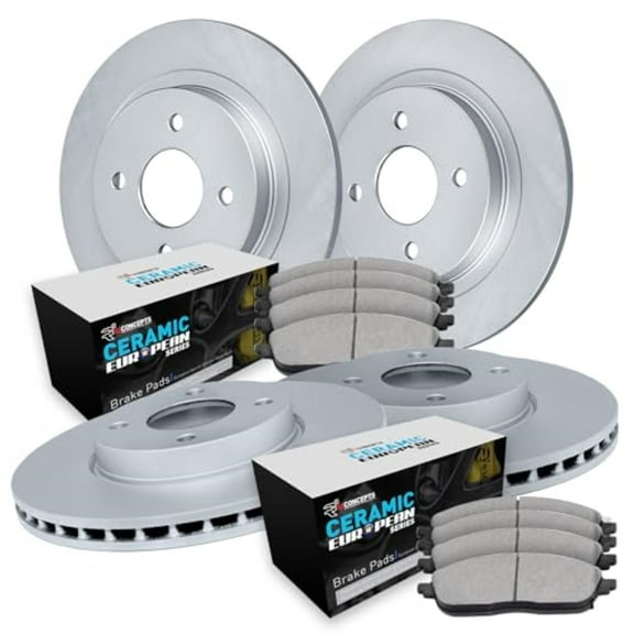 R1 Concepts Carbon Coated Disc Brake Rotor Set with Euro Ceramic Pads WDTN2-12803