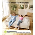 thumbnail image 4 of Welzona 83" Teddy Fabric Sofa, Modern 3-Seater Couch with 2 Throw Pillows, Tool-Free Assembly, Off White, 4 of 9