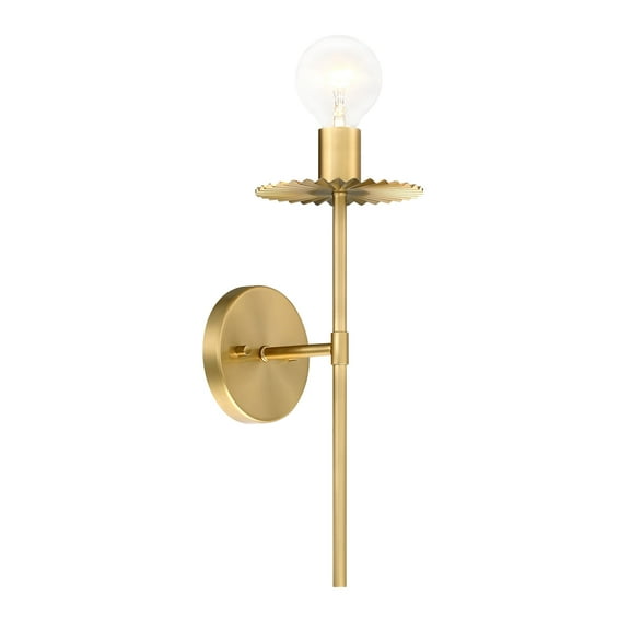 Fleur 6 in. 1-Light Brushed Gold Modern Wall Sconce