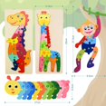 thumbnail image 2 of Rompecabezas de madera de animales de 4 piezas, juguetes de rompecabezas, juguetes Montessori aprendizaje educativo para niños de 2 3 4 5 años (grande 30 * 12 cm), 2 of 5