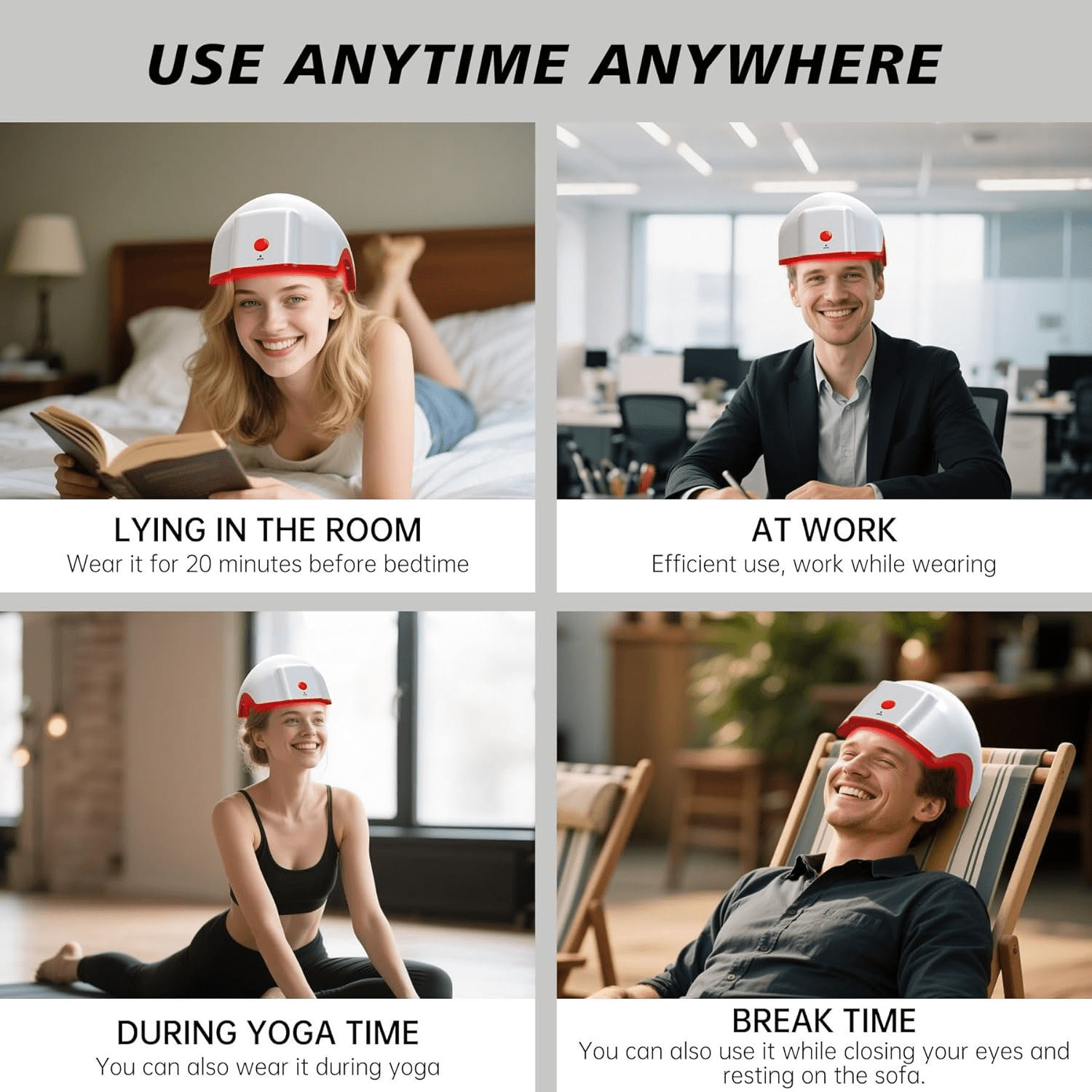 Red Light Wellness Helmet for Scalp Care Support, Portable Hands-Free Device with Dual-Light LEDs and Timed Sessions for Men and Women, Personal Care Accessory