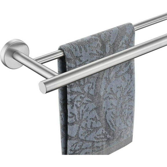 Double Bath Towel Bar, 39 Inch 304 Stainless Steel Thicken 1mm Towel Rack for Bathroom, Bath Towel Holder Brushed Wall Mount, Useable Length 36 Inch
